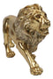 Faux Brass Gold Finish African Safari Prowling Lion King of The Jungle Figurine