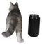 Standing Feline Gray Tabby Cat Kitten Figurine With Realistic Glass Eyes Decor