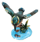 Blue Kingfisher Bird Pewter Austrian Crystals Jeweled Trinket Jewelry Box