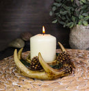 Antler Haven Candle Ring Holder Or Candleholder Rustic Deer Antler & Pinecone