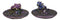 Set of 2 Purple Blue Hatchling Dragons Celtic Mandala Knotwork Incense Burners