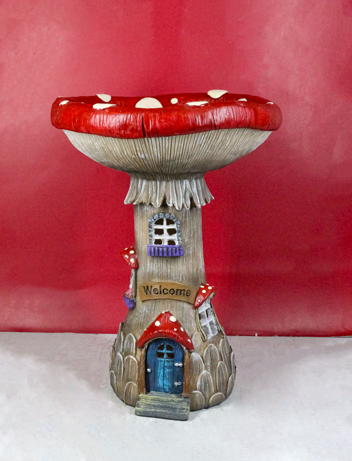 Enchanted Fairy Garden Cottage Inverted Toadstool Mushroom LED House Figurine