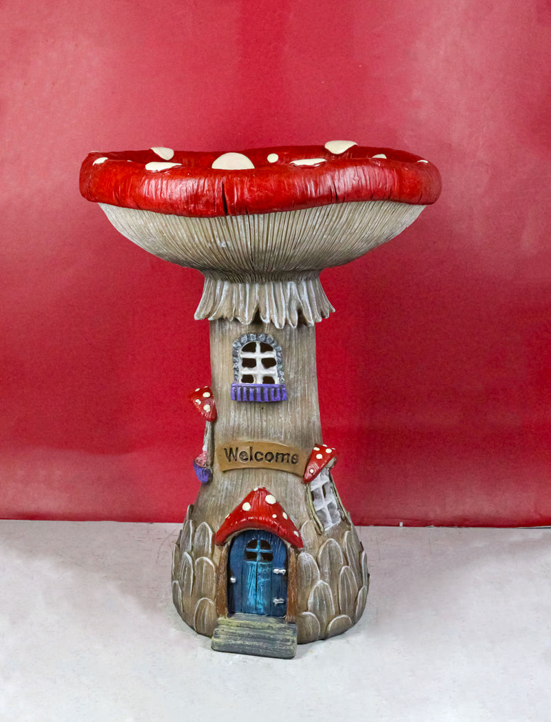 Enchanted Fairy Garden Cottage Inverted Toadstool Mushroom LED House Figurine