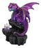 Purple Magenta Spyro Baby Dragon On Faux Geode LED Crystals Rock Figurine