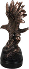 American Bald Eagle Landing On Rocky Pillar Picture Frame Bronzed Resin Figurine