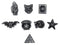 Set Of 8 Wicca Pentagram Evil Eye Hamsa Cats Bat Cauldron Incense Stick Holders