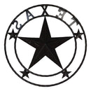 Western Patriotic Lone Star State Texas With 4 Stars Metal Wall Circle Sign 24"D