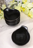 Pack Of 6 Black Kokuyo Minimalist Small Ponzu Tonsui Salad Bowls With Handle 5oz