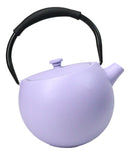 Pastel Purple Minimalist Tilted Round Cast Iron Teapot 28oz Tea Pot With Handle