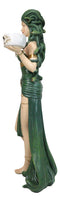 Large Greek Gorgon Goddess Medusa In Green Gown Dual Votive Candleholders Statue