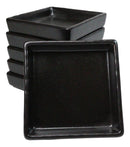 Set Of 6 Kokuyo Black Minimalist Ceramic Square Condiment Sauce Dishes 2oz
