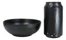 Pack Of 6 Modern Matte Black Melamine Round Appetizer Rice Shallow Bowls 16oz