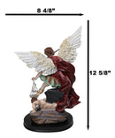 Saint Michael Archangel Defeating Satan With Sword And Justice Scales Statue 12.5"