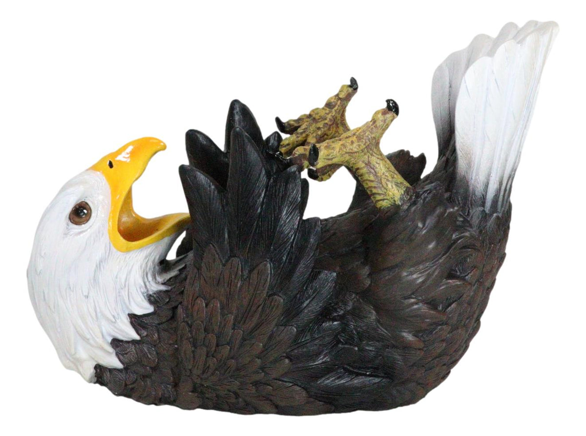 American Pride Patriotic Drinking Bald Eagle Wine Bottle Holder Figurine 11.25"L