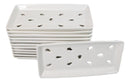 Pack Of 12 Ceramic White Neta Zara Sushi Case Plates With Drip Holes 8" By 4"