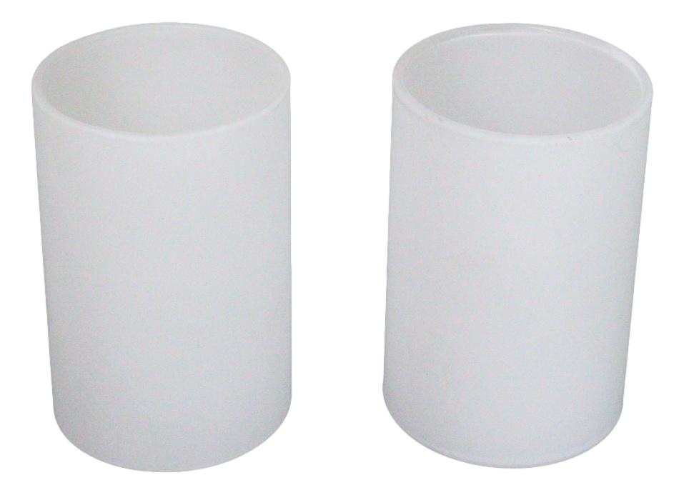 Ebros Pack Of 2 White Glass Cylinder Replacement For Oil Warmer Heating Bulbs
