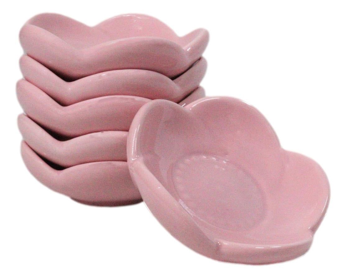 Ebros Set of 6 Pink Sakura Cherry Blossom Porcelain Sauce Dishes 3 Inch