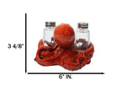 Red Spotted Nautical Marine Cephalopod Octopus Salt Pepper Shakers Holder Set