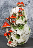 Day Of The Dead Toadstool Mushrooms & Moss Fungi Gothic Stacked Skulls Figurine