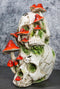 Day Of The Dead Toadstool Mushrooms & Moss Fungi Gothic Stacked Skulls Figurine