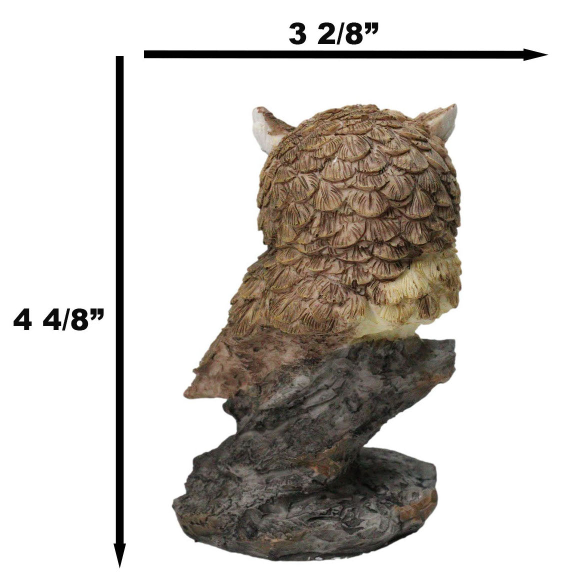 Whimsical Brown Great Horned Night Owl Perching On Tree Branch Figurine Decor