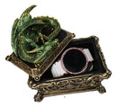 Green Dragon Decorative Jewelry Trinket Box with Sleeping Dragon on Gothic Tomb