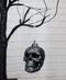 Set of 4 Day Of The Dead Faux Gunmetal Silver Tribal Tattoo Skull Tree Ornaments