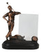 Professional Golfer With Golf Club Caddy Bag Glass Picture Frame Bronzed Statue