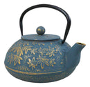 Traditional Oriental Tetsubin Maple Leaves Momiji Design Cast Iron Teapot 40oz