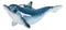 Set Of 6 Nautical Blue Dolphins Ocean Marine Wall Hanging Decor Tree Ornaments