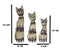 Balinese Wood Handicraft Striped Feline Cat Family Set of 3 Figurines 20"H