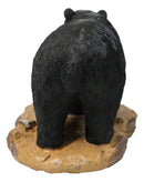 Rustic Forest Mother Black Bear with Cub Figurine Wildlife Animal Sculpture
