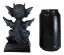 Fantasy Black Onyx Koan Cartoon Chibi Dragon Figurine Dragon With Girl Tattoo