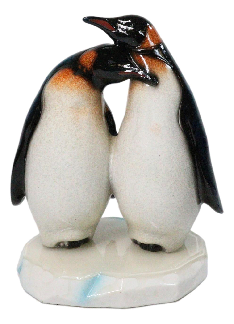 Ebros Romantic Penguin Couple Figurine Resin Glossy Finish Sculpture