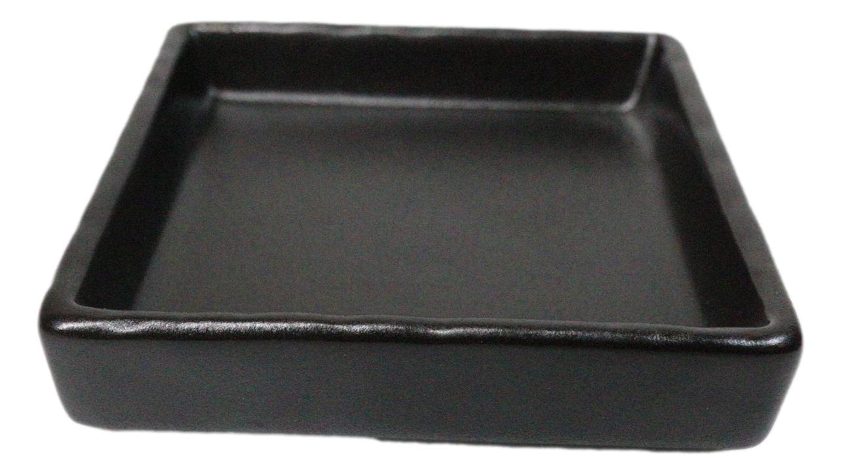 Set Of 6 Kokuyo Black Minimalist Ceramic Square Condiment Sauce Dishes 2oz