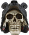 Big Bear Headdress Skull Statue Gothic Macabre Figurine Skulls Black Bears 5.5"H