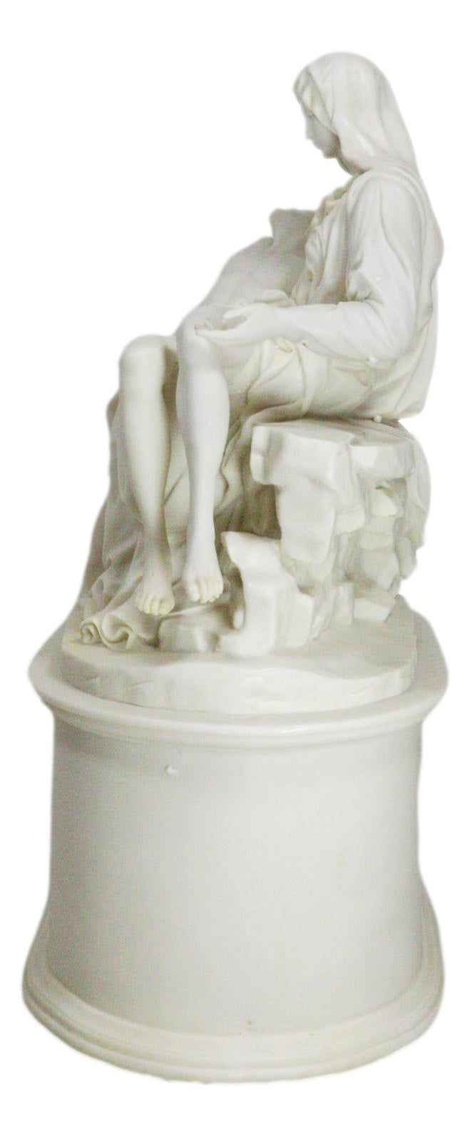 Ebros Gift White Catholic La Pieta Cremation Urn Devotional Figurine 14.75"Tall 300 Cubic Inches Capacity Bottom Load Feature - Ebros Gift