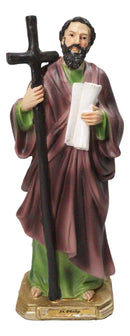 Christian Apostle Of Jesus Martyr Saint Philip With Tall Cross Figurine 8"H