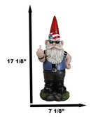 Ebros Rude Garden Greeter Go Away! Gnome Dwarf Statue 17.25"H Patriotic Gnome - Ebros Gift