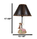 Venus Making Up Marine Sea Siren Mermaid With Pink Tail And Red Hair Table Lamp