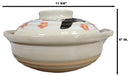 Japanese Cherry Blossom Donabe Stoneware Hot Clay Pot Casserole With Lid 90 FLOZ