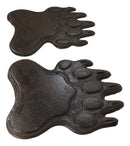 Pack of 2 Cast Iron Grizzly Bear Left and Right Paws Garden Stepping Stones