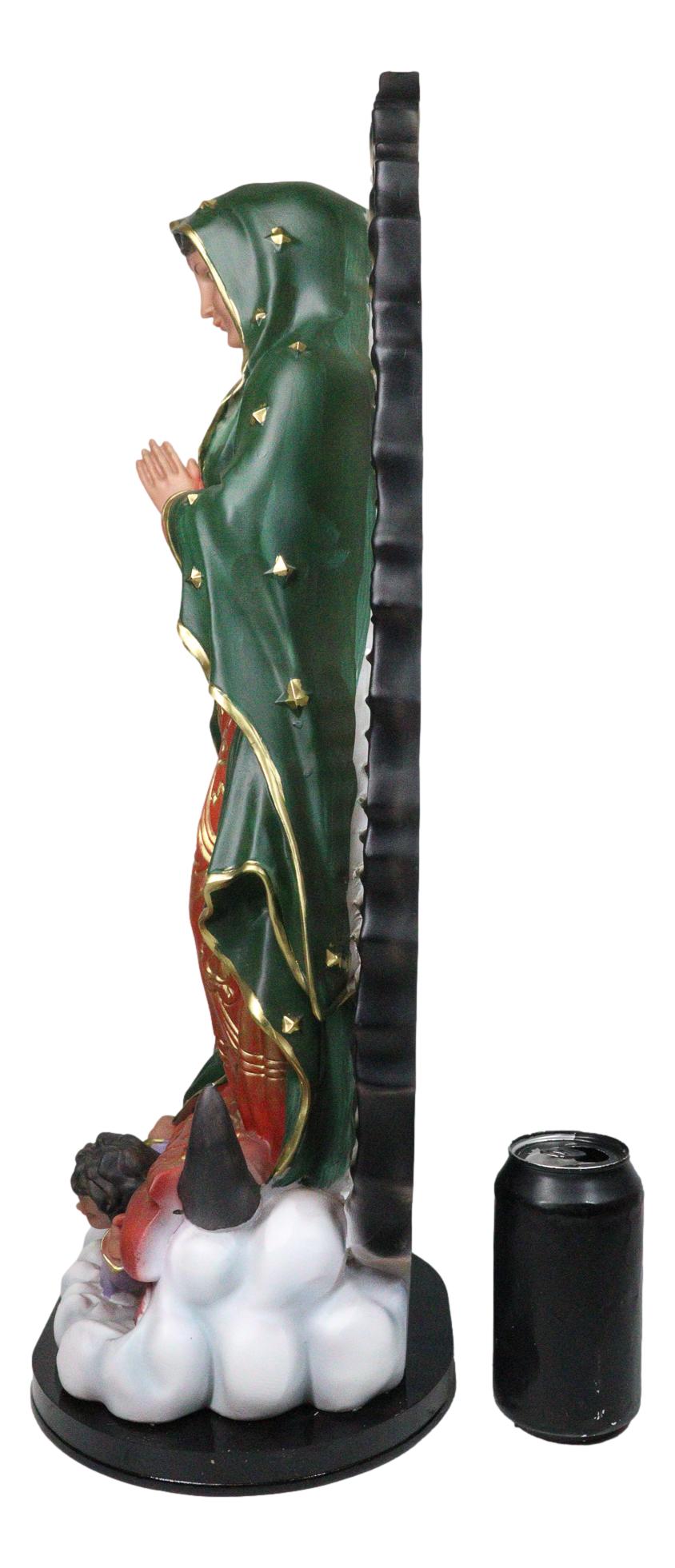 Blessed Virgin Our Lady of Guadalupe Statue with Brass Name Plate Base 24" Tall