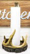 Rustic Forest Stag Deer Antler Bone On Wood Slice Base Paper Towel Holder