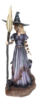 Amy Brown Fantasy Halloween Bewitching Autumn Witch With Broomstick Figurine