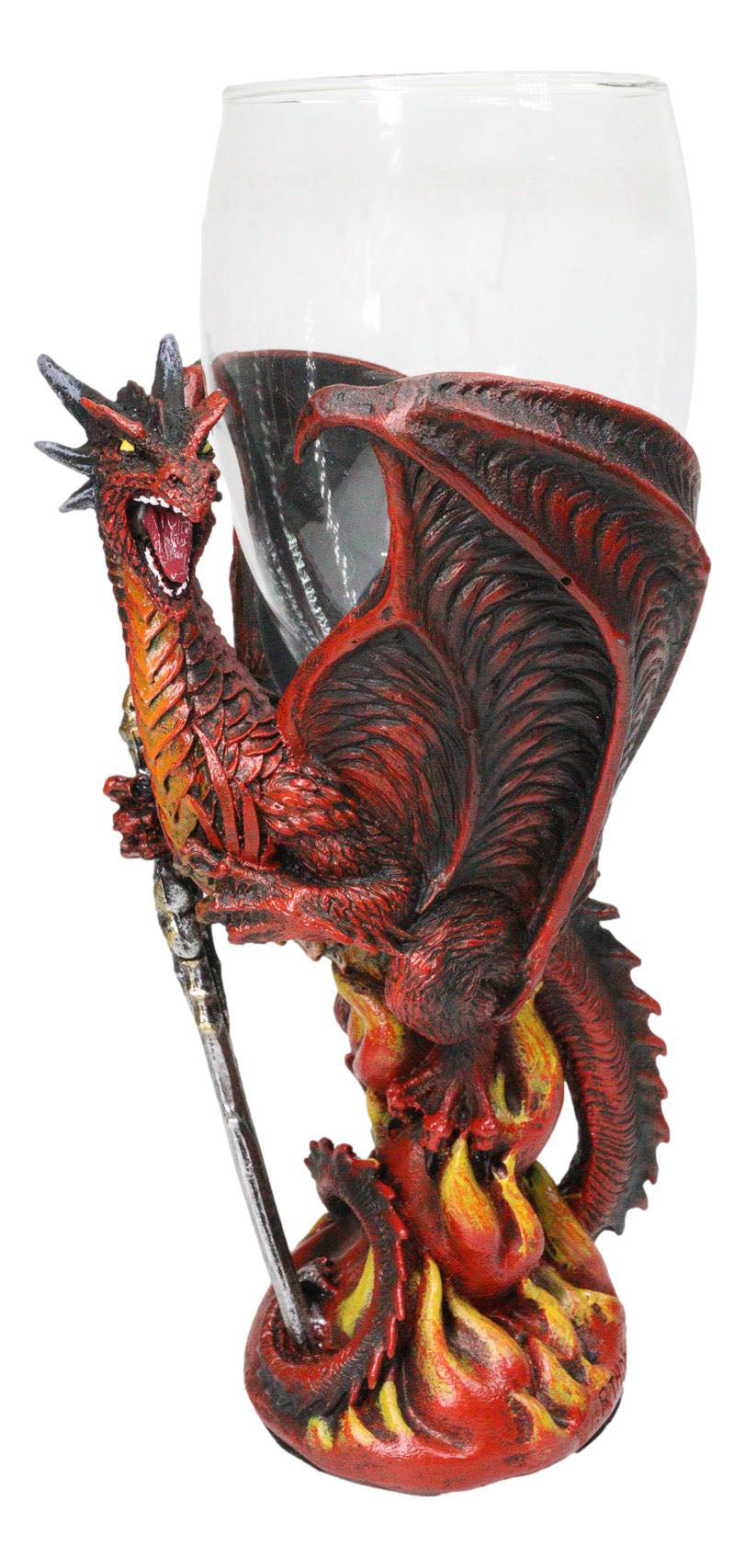 Ruth Thompson Elemental Dragon Wrath Blade Sword Glass Wine Goblet Chalice Cup