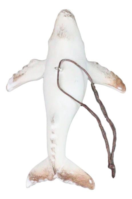 Set Of 6 Antique White Humpback Whales Ocean Marine Wall Decor Tree Ornaments