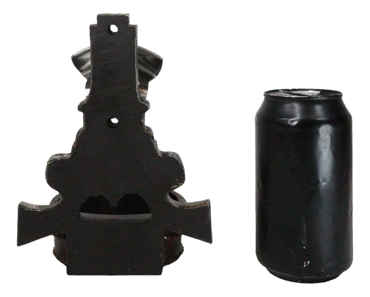 Western Cowboy 2 Gun Pistols Silver Texas Longhorn Concho Wall Bottle Cap Opener