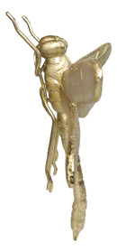 Medium Gold Leaf Resin Modern Dragonfly Wall Sculpture Or Tabletop Decoration 8"
