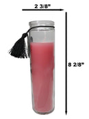 Pack of 2 Pink Love Potion Passion Fruit Tube Wax Candles In Glass Jars 8"H